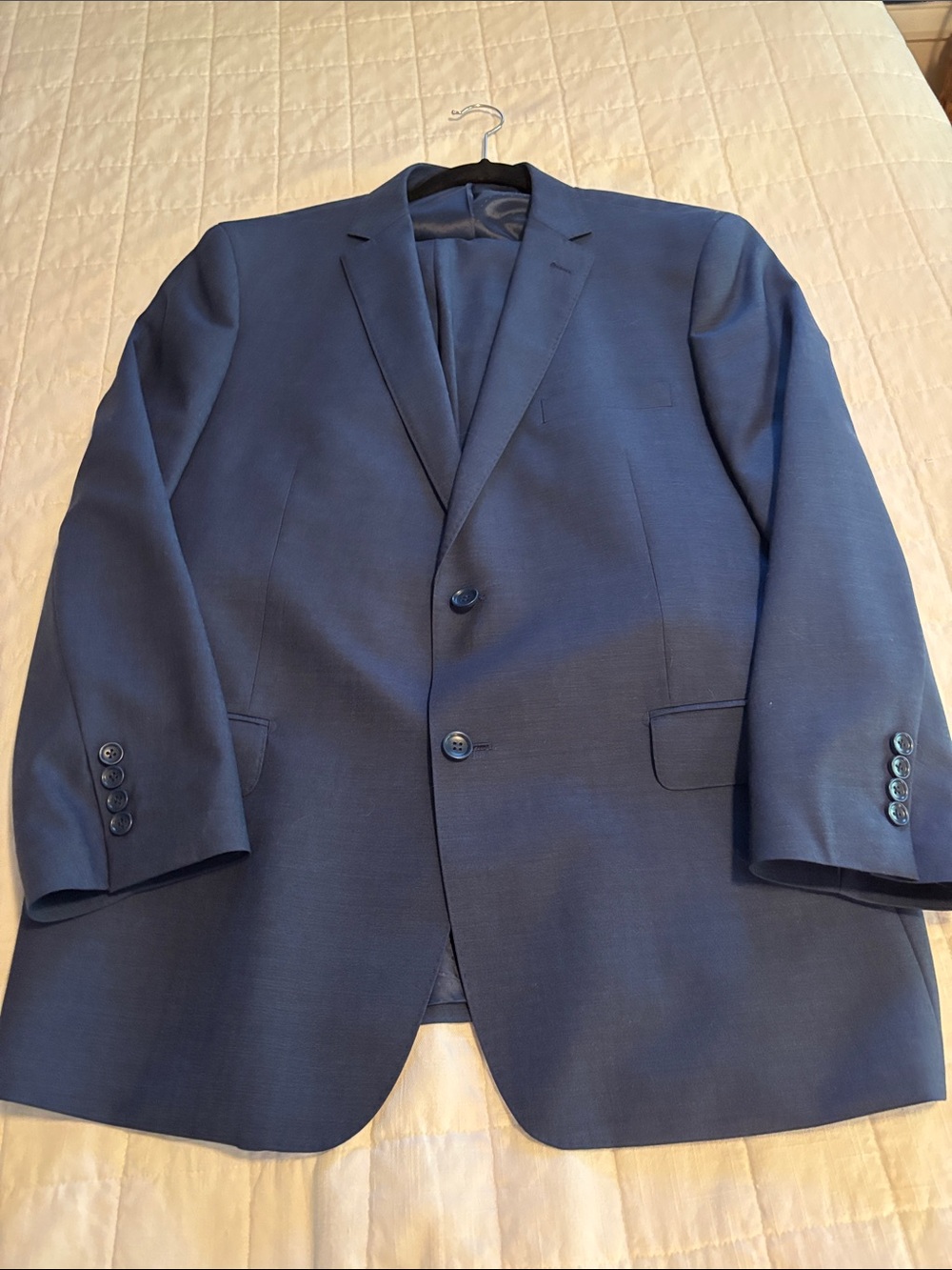Men's Navy Blue Two-Button virgin wool suit